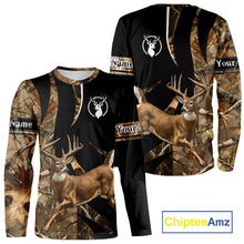 Load image into Gallery viewer, Deer Hunting Big Buck Jumping Camouflage Custom Name All Over Print Shirt Deer Hunting Gifts NHT195