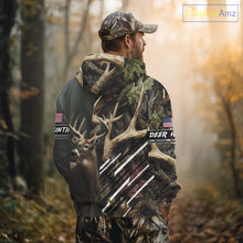 Load image into Gallery viewer, Custom Deer 3D Hunting Shirt, Antler Camo Design, Personalized Name Hunting Gift for Men NHT286