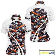 Load image into Gallery viewer, Mens Golf Polo Shirts Custom Black And Orange Golf Ball Pattern Golf Attire For Mens, Golfer Gifts NBT573