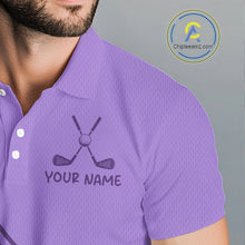 Load image into Gallery viewer, Personalized Funny Purple Cactus Pattern Mens Golf Polo Shirts Custom Cactus Golf Shirt, Golfer Gifts NBT707