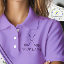 Load image into Gallery viewer, Personalized Funny Purple Cactus Pattern Womens Golf Polo Shirts Custom Cactus Golf Shirt, Golfer Gifts  NBT707