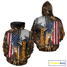 Load image into Gallery viewer, Orange Deer Hunting Camouflage Personalized Hunting Shirt, Hoodie Hunting Shirt For Men NBT308