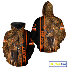 Load image into Gallery viewer, Whitetail Deer Hunting Season Shirt 3D Custom Hoodie Hunting Gift Orange Camouflage Deer Shirts NBT309