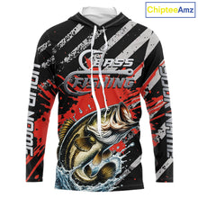 Load image into Gallery viewer, Custom Largemouth Bass Long Sleeve Hooded Tournament Fishing Shirts, Largemouth Fishing Jerseys NBT712