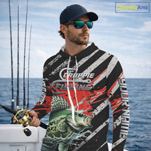 Load image into Gallery viewer, Custom Crappie Long Sleeve Hooded Tournament Fishing Shirts, Crappie Fishing Jerseys NBT713