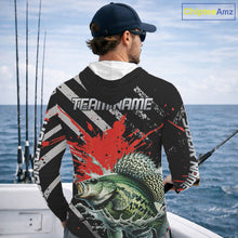 Load image into Gallery viewer, Custom Crappie Long Sleeve Hooded Tournament Fishing Shirts, Crappie Fishing Jerseys NBT713