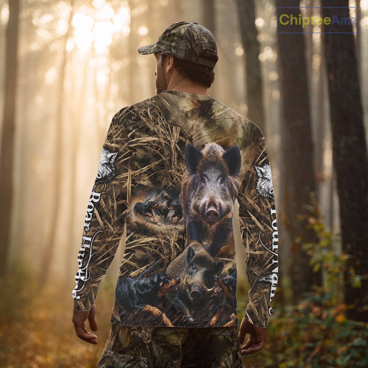 Wild Boar Hunting Camo Custom Name Shirts, Personalized Boar Hunting Clothes, Hunting Gifts NBT108