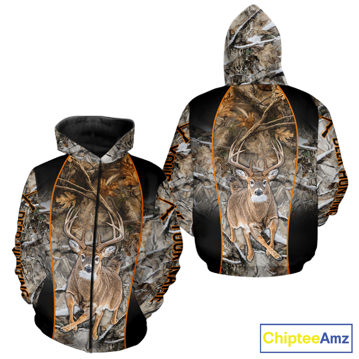 Deer Hunting Custom Name Hoodie Forest Camouflage Hunting Shirt for Men NBT310
