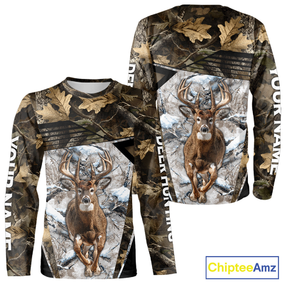 Personalized Whitetail Deer Hunting Camo 3D Print Custom Name Shirts, Hunting Camo Hoodie NBT313