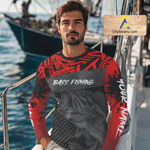 Load image into Gallery viewer, Bass Fishing Shirts Long Sleeve UPF Custom Name Fishing Shirt, Bass Fishing Clothing NBT361