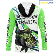 Load image into Gallery viewer, Custom Crappie Long Sleeve Fishing Shirts Green Custom Name, Tournament Fishing Shirts NBT364