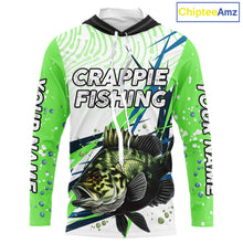 Load image into Gallery viewer, Custom Crappie Long Sleeve Fishing Shirts Green Custom Name, Tournament Fishing Shirts NBT364