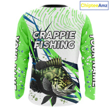 Load image into Gallery viewer, Custom Crappie Long Sleeve Fishing Shirts Green Custom Name, Tournament Fishing Shirts NBT364