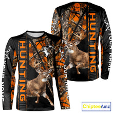Load image into Gallery viewer, Personalized Whitetail Deer Hunting Orange Camo 3D All Over Printed Hoodie Hunting Shirt NBT316