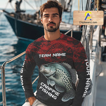 Load image into Gallery viewer, Personalized Crappie Fishing Shirts Red Camo Custom Name, Crappie Fishing Shirts NBT465
