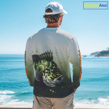 Load image into Gallery viewer, Crappie Fishing Shirts Long Sleeve Custom Fishing Jerseys Green Camo, Fishing Shirts For Men NBT372
