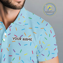 Load image into Gallery viewer, Funny Pink Donut Golf Polo Shirts For Mens, Golf Polo Shirts Custom Donut Pattern, Funny Golf Shirts NBT607