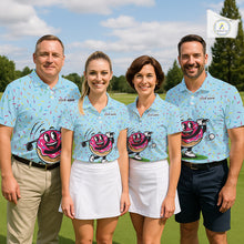 Load image into Gallery viewer, Funny Pink Donut Golf Polo Shirts For Mens, Golf Polo Shirts Custom Donut Pattern, Funny Golf Shirts NBT607