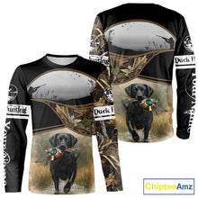 Load image into Gallery viewer, Duck Hunting Black Labrador Retriever Camouflage 3D Printed Shirts, Duck Hunting Camo Shirt NBT218
