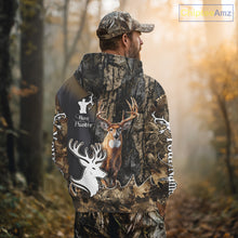 Load image into Gallery viewer, Personalized Deer Hunting 3D All Over Printed Hoodie Brown Leaves Camo, Hunting accessories NBT318