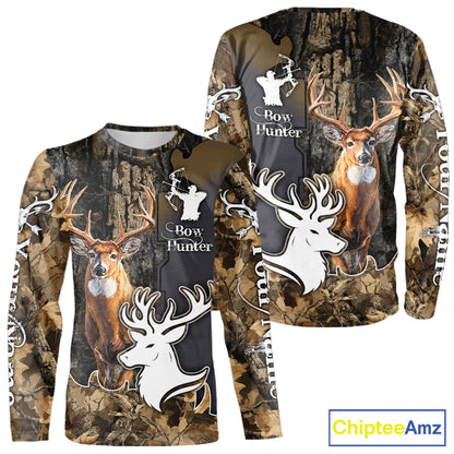 Personalized Deer Hunting 3D All Over Printed Hoodie Brown Leaves Camo, Hunting accessories NBT318