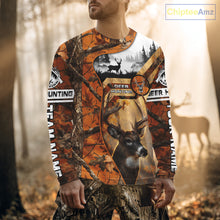 Load image into Gallery viewer, Fall Camo Whitetail Deer Hunting Shirt with Custom Name – Personalized Hunting Clothes for Men NBT26