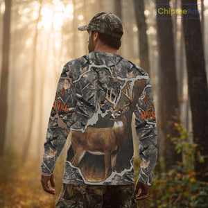 Custom Whitetail Deer Hunting Custom Name Camo Shirt, Deer Hunting Apparel, Camouflage Deer Shirts NBT118