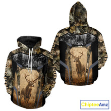 Load image into Gallery viewer, Personalized Whitetail Deer Hunting Forest Camo 3D Printed Shirts, Deer Hunting Camouflage Shirt NBT221