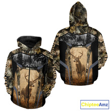 Load image into Gallery viewer, Personalized Whitetail Deer Hunting Forest Camo 3D Printed Shirts, Deer Hunting Camouflage Shirt NBT221