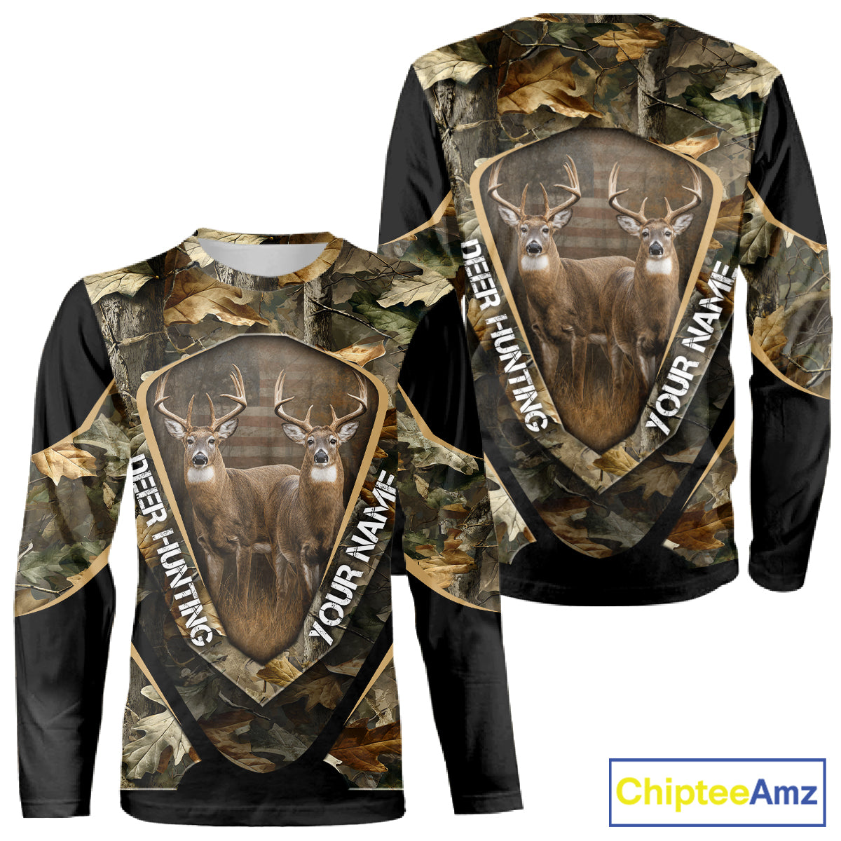 Whitetail Deer Hunting Shirt Custom Name Fall Season Camo, Deer Hunting Clothes For Men NBT325