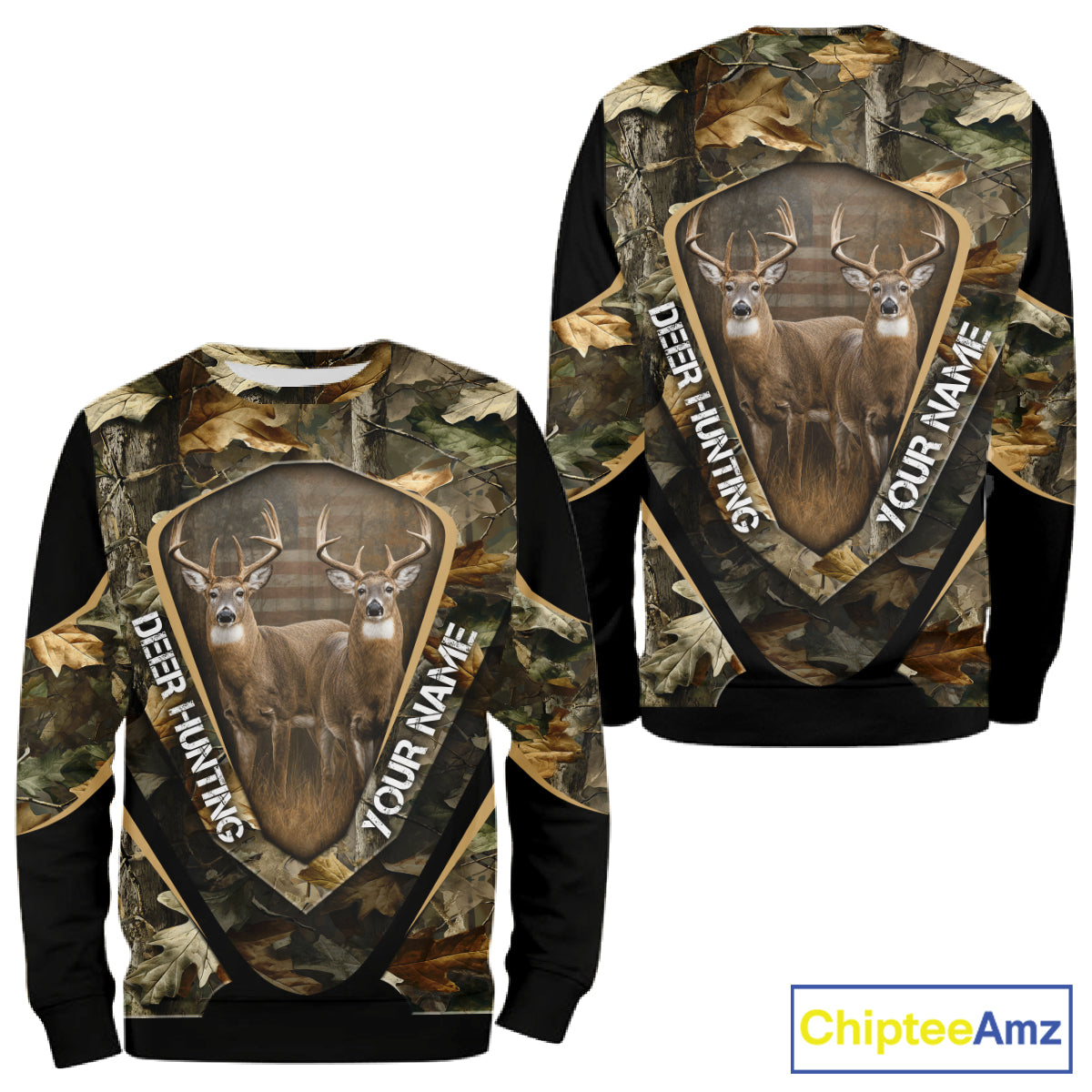 Whitetail Deer Hunting Shirt Custom Name Fall Season Camo, Deer Hunting Clothes For Men NBT325