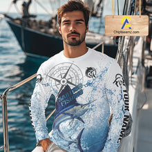 Load image into Gallery viewer, Custom Sailfish Long Sleeve Fishing Shirts Saltwater Fish, Compass Offshore Tournament Fishing Shirts NBT375