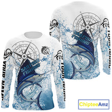 Load image into Gallery viewer, Custom Sailfish Long Sleeve Fishing Shirts Saltwater Fish, Compass Offshore Tournament Fishing Shirts NBT375