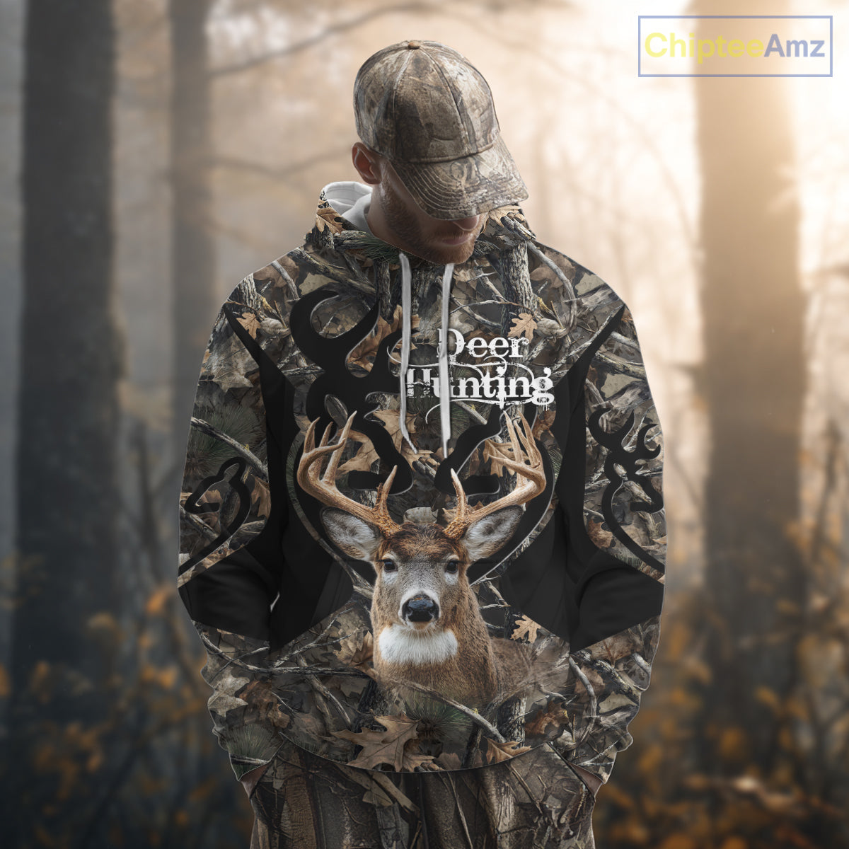 Personalized Deer Hunting 3D All Over Printed Hoodie Forest Camo, Hunting Gift NBT331