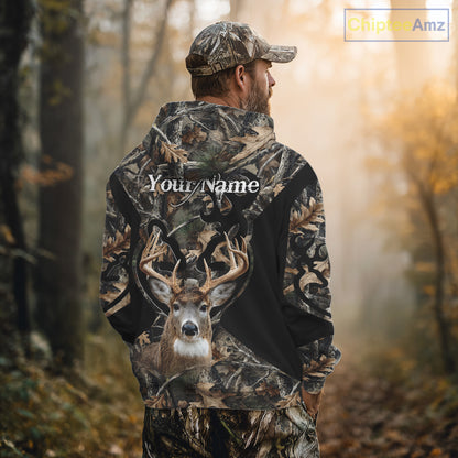 Personalized Deer Hunting 3D All Over Printed Hoodie Forest Camo, Hunting Gift NBT331