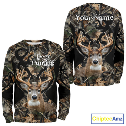 Personalized Deer Hunting 3D All Over Printed Hoodie Forest Camo, Hunting Gift NBT331