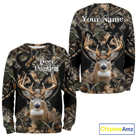 Personalized Deer Hunting 3D All Over Printed Hoodie Forest Camo, Hunting Gift NBT331