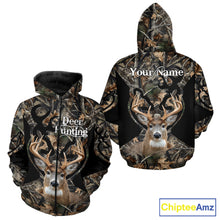 Load image into Gallery viewer, Personalized Deer Hunting 3D All Over Printed Hoodie Forest Camo, Hunting Gift NBT331