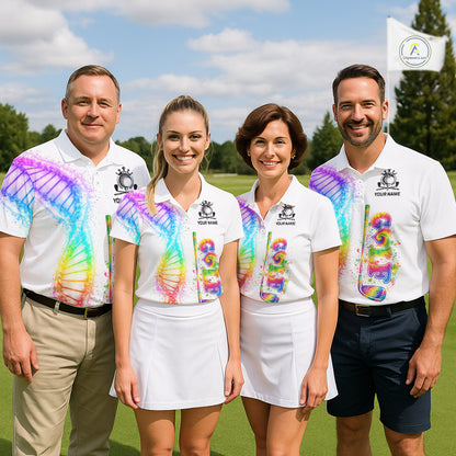 Custom Rainbow Color Golf Lover Women's Polo Shirt, It's in my DNA Shirt, Golf Gifts NBT483