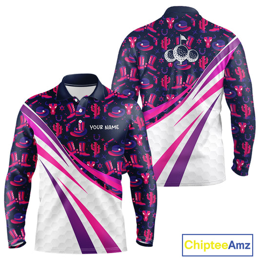 Mens Funny Cowgirl Golf Polo Shirts Golf Outfits, Personalized Golf Gifts NBT484