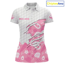 Load image into Gallery viewer, Custom Pink Summer Pattern Womens Golf Polo Shirts Summer Golf Shirt For Vacation, Golf Team Shirt NBT733