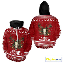 Load image into Gallery viewer, Personalized Ugly Christmas Deer Hunting Shirt Full Print Christmas Pattern, Christmas Gifts NBT284