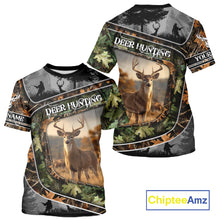Load image into Gallery viewer, Deer Hunting Custom Name Camo Shirts - Personalized Hunting Clothes for Deer Hunting Season NBT38