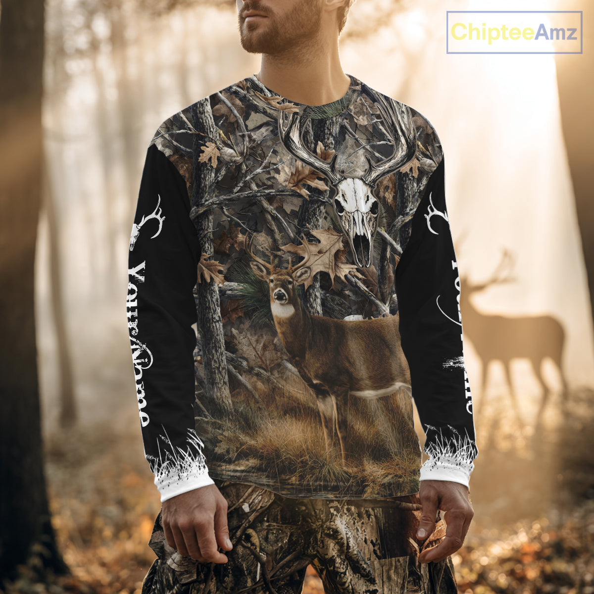 Deer Buck Camouflage Custom Name 3D All Over Printed Shirts, Deer Hunting Shirt, Hunting Accessories NBT337