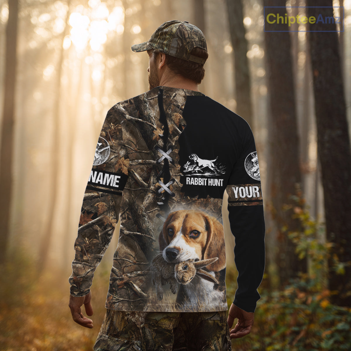 Rabbit Hunting Forest Camo 3D All Over Printed Custom Name Shirt, Rabbit Hunting Gifts NBT141
