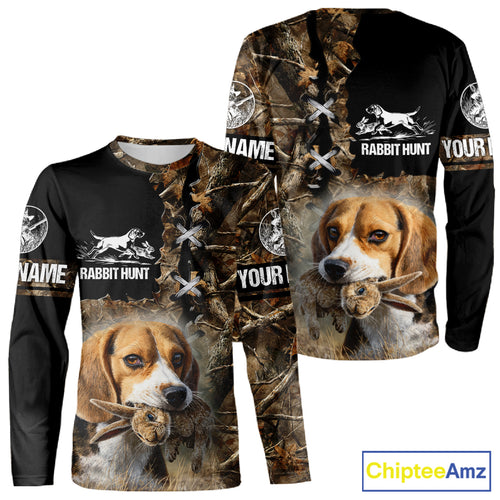 Rabbit Hunting Forest Camo 3D All Over Printed Custom Name Shirt, Rabbit Hunting Gifts NBT141