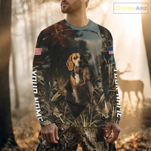 Load image into Gallery viewer, Custom Rabbit Hunting Beagle Dog US Flag Camouflage 3D Shirts, Rabbit Hunting Clothes NBT229