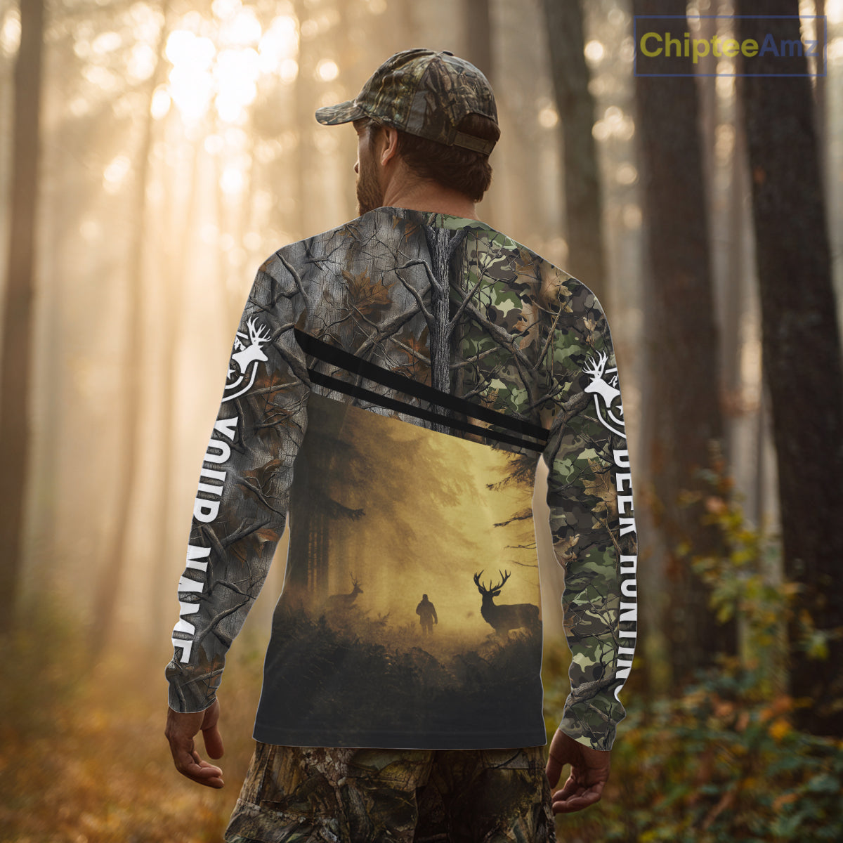 Whitetail Deer Hunting Custom Name Camouflage Shirt, Best for Hunting Season NBT286