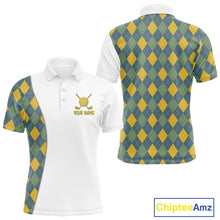 Load image into Gallery viewer, Golf Polo Shirts For Men Custom Argyle Plaid Pattern Golf Shirts, Gift For Golf Lovers NBT513