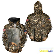 Load image into Gallery viewer, Custom Beagle Dog Rabbit Hunting US Flag Camo Shirts, Rabbit Hunting Gifts for Men NBT234
